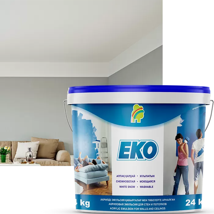 Краска "EKO" для стен и потолков моющаяся акриловая 7 кг