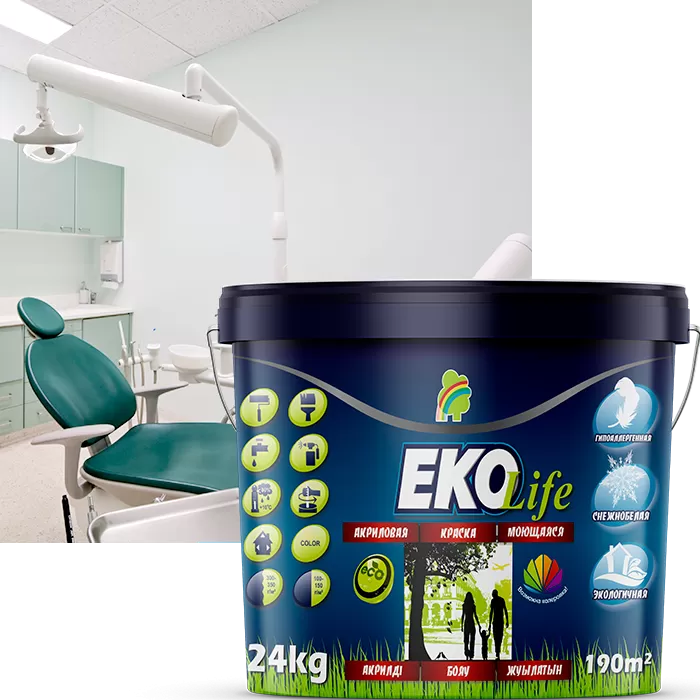 Краска "EKO Life" моющаяся гипоаллергенная акриловая 3,5 кг