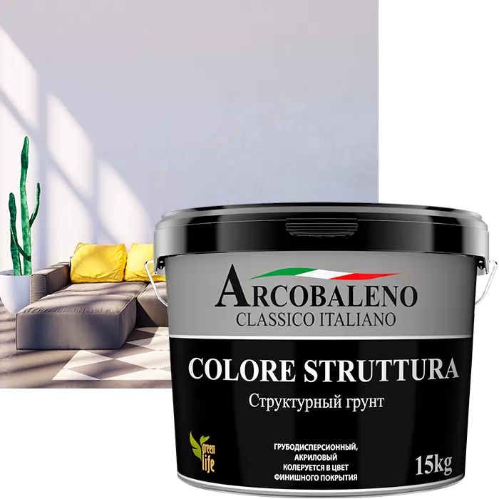 Грунт структурный Colore Struttura Arcobaleno акриловый 7 кг