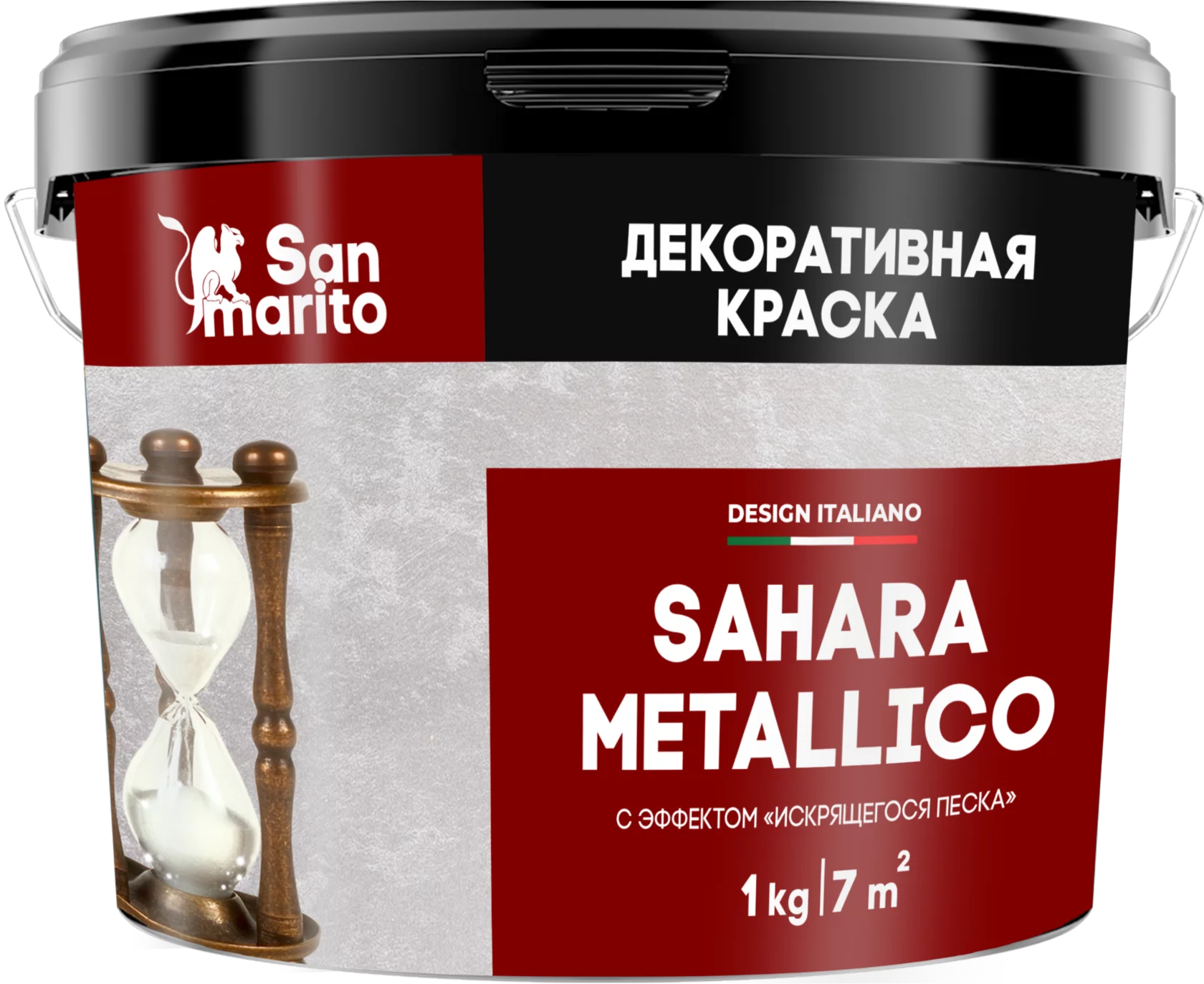 Краска декоративная с эффектом искрящегося песка"San Marito Sahara Metallico" 3 кг