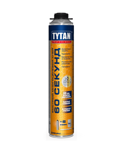 TYTAN пена-клей ПРОФ быстрый, универсальный, 60 сек, 750 мл