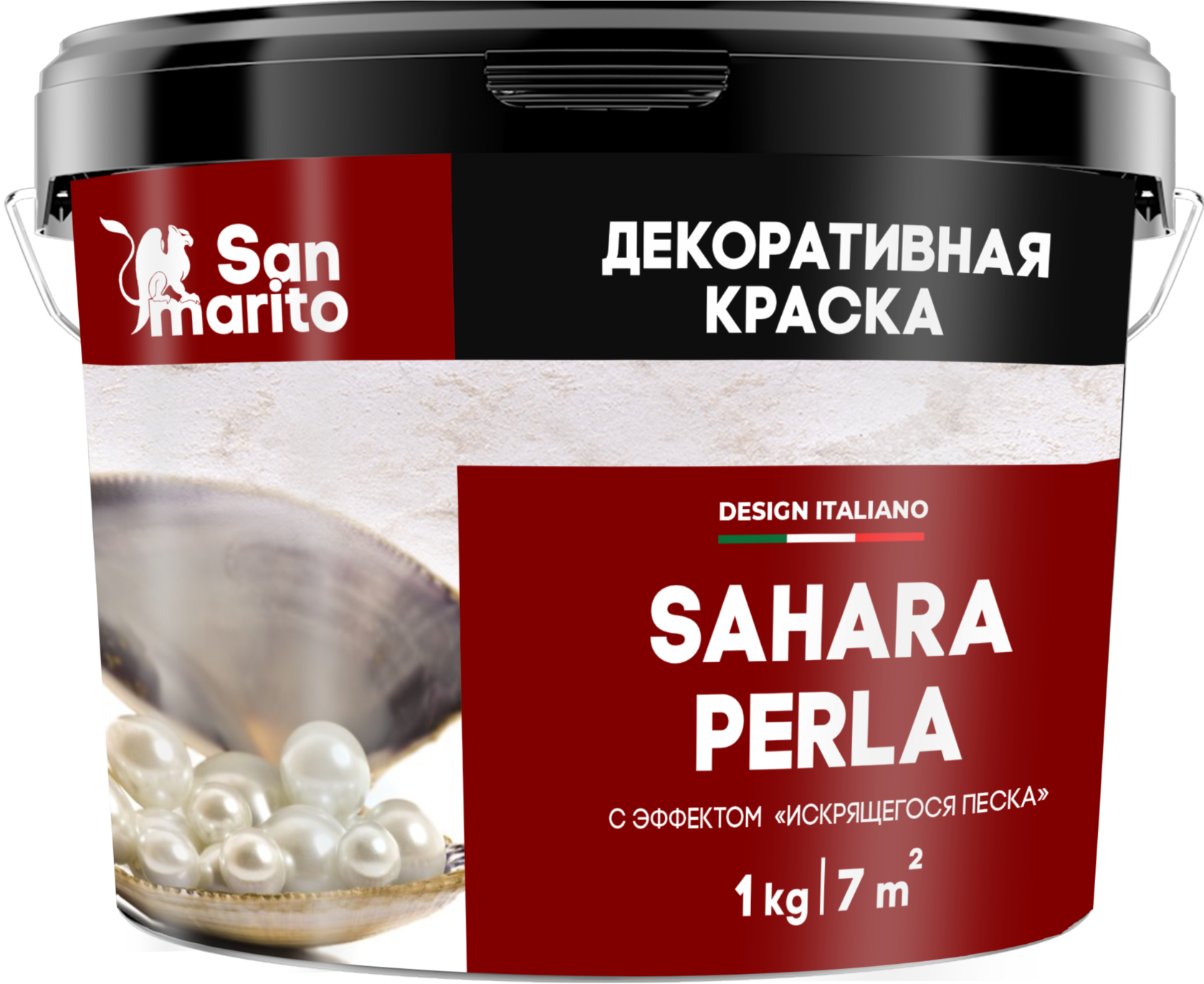 Краска декоративная с эффектом искрящегося песка"San Marito Sahara Perla" 5 кг