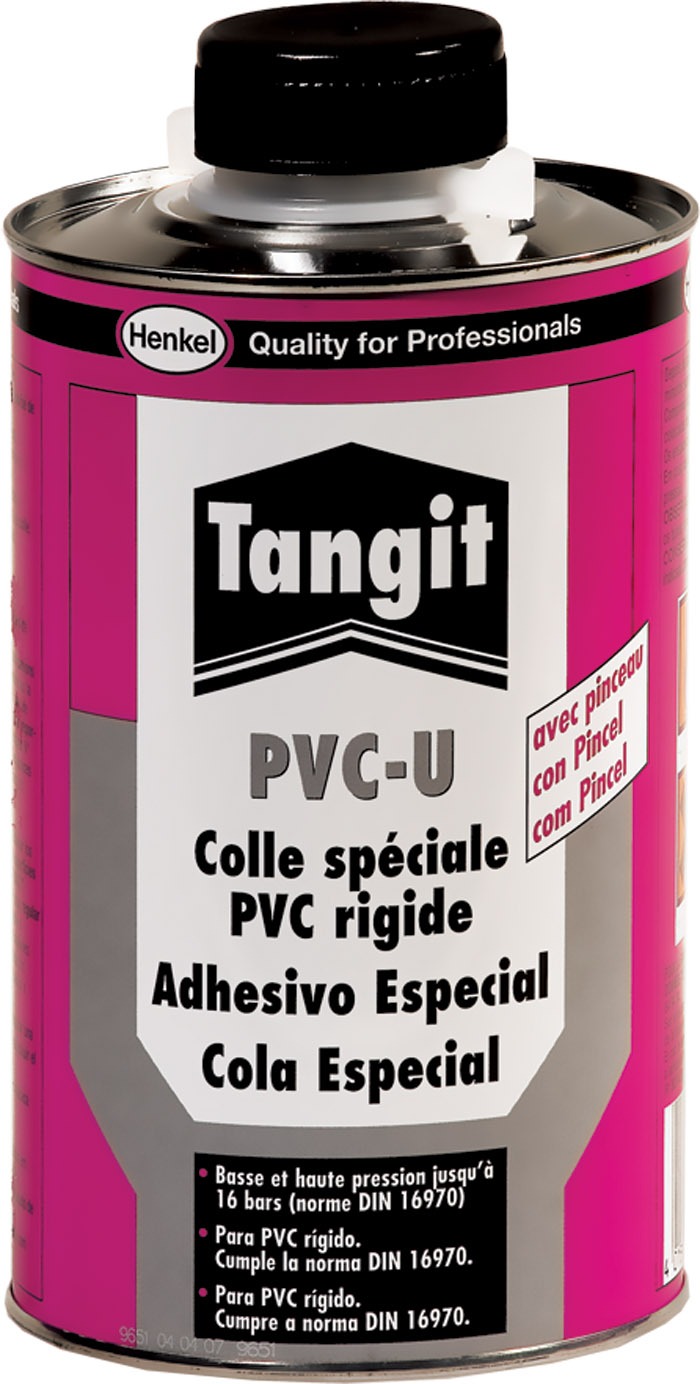 Tangit PVC-U Клей для склеивания соединений напорных труб с арматурой из твердого ПВХ, 1 кг, банка с кистью (под заказ)