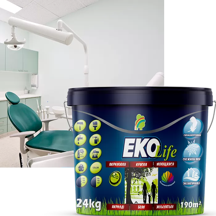 Краска "EKO Life" моющаяся гипоаллергенная акриловая 1,3 кг