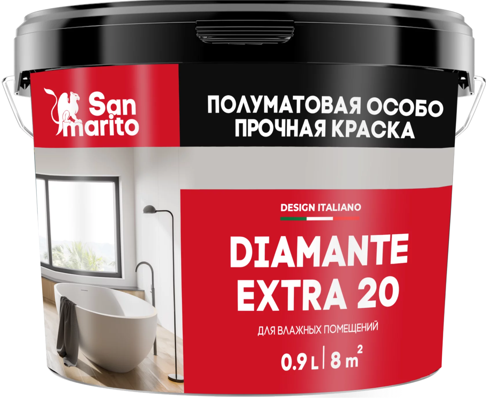 Краска полуматовая особо прочная "San Marito Diamante Extra 20" 9 л